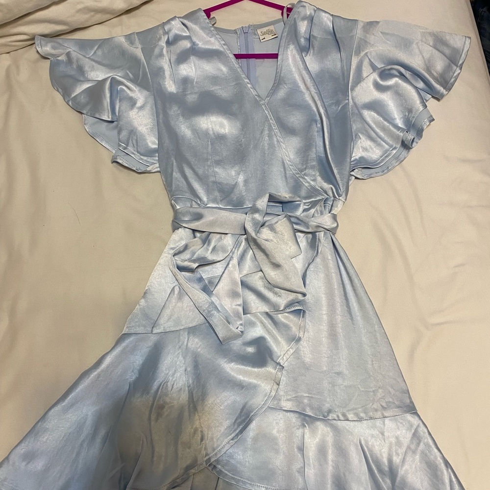 Selfie Leslie XS blue tie dress